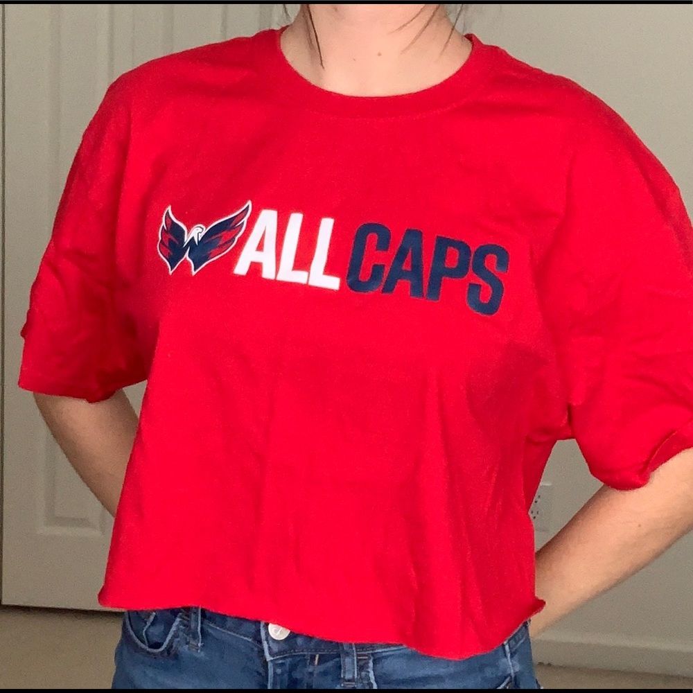Capitals Hockey All Caps Cropped Tee